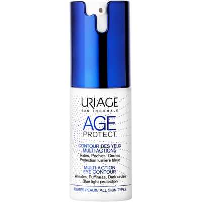 URIAGE AGE PROTECT MULTI-ACTION EYE CONTOUR WRINKLES PUFFINESS DARK CIRCLES BLUE LIGHT PROTECTION 15 ML